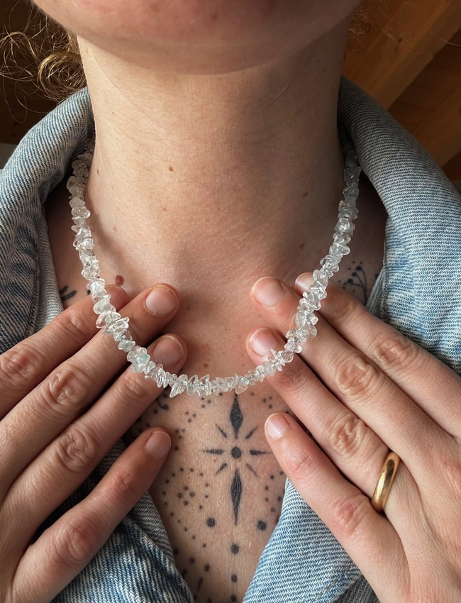 collana Chips Nic - Acquamarina